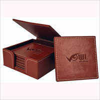 Leather Coaster Set - 7x7 Cm Square, Customizable Designs In All Sizes & Colors, Ideal For Hotels And Corporate Gifting