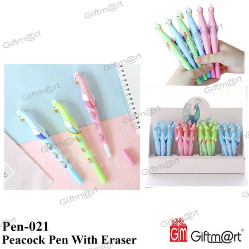 Peacock Pen With Eraser