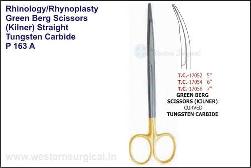 Green Berg Scissors (Kilner) Straight & Curved Tungsten Carbide