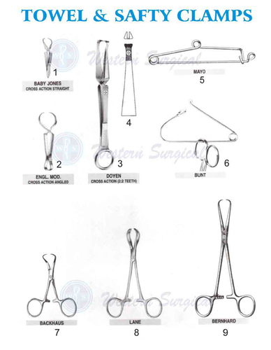 Towel & safty clamps By WESTERN SURGICAL