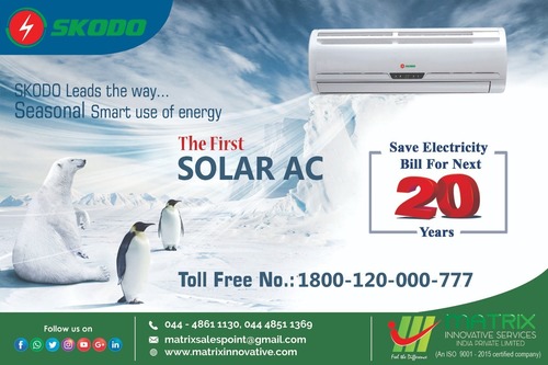 White Solar Airconditioner 1.5 Ton