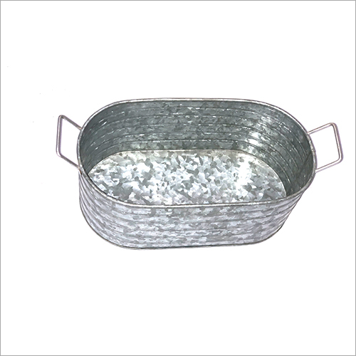Stainless Steel Oval Planter - Polished Finish, Silver Color | Ideal for Garden and Decorative Use, Durable Steel Material