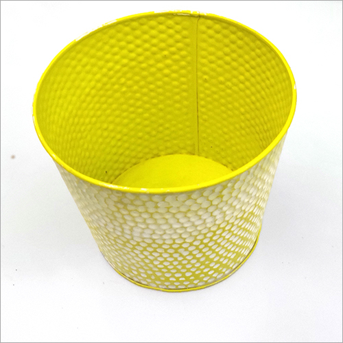 Coated Steel Round Planter - Polished Finish Silver Color | Ideal for Garden Decoration Durable Steel Material