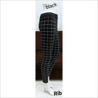 Black Ladies Checked Jegging
