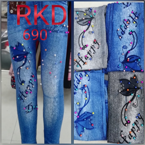 Washable Ladies Embroidered Jegging