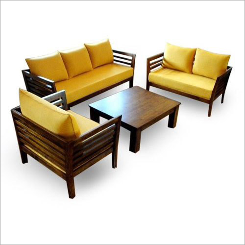 6 Seater Wooden Sofa Set With Table By GOODLUCK TRADER