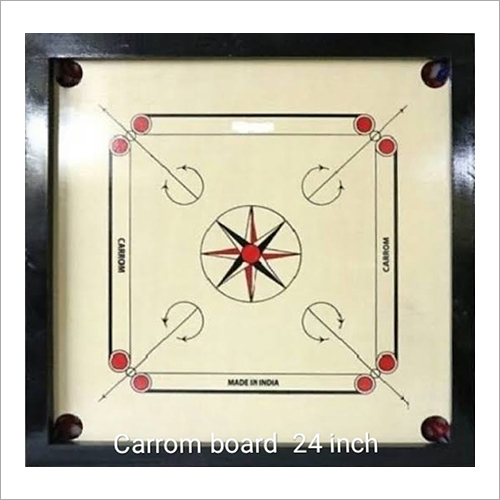 24 Inch Carrom Board - Wooden Material , Ideal for Games Parks and Leisure Areas, Durable Design for Engaging Gaming Experience