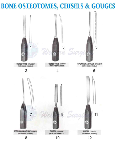 Premium Quality Bone Osteotomes, Chisels & Gouges