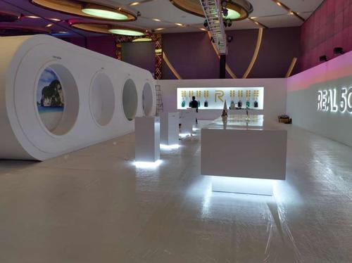 Event & Exhibition - High-Grade Plastic, Variable Dimensions, White Gloss | Modular Design, LED Lighting, Customizable, Easy Setup, Durable