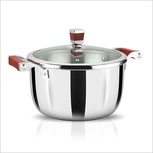 Stainless Steel Triply Casserole Cooking Pot with Glass Lid