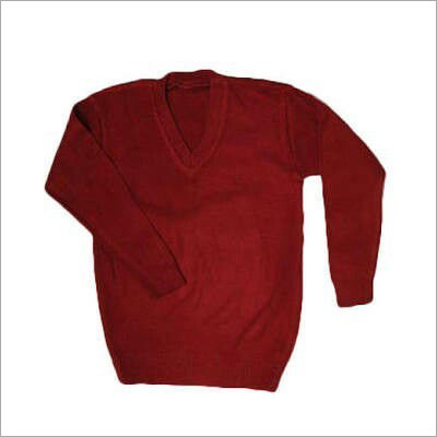 Red School Sweater Collar Type: V Neck