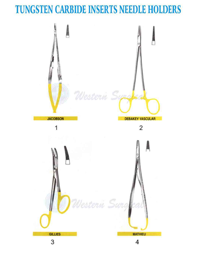 Stainless Steel Tungsten Carbide Inserts Needle Holder