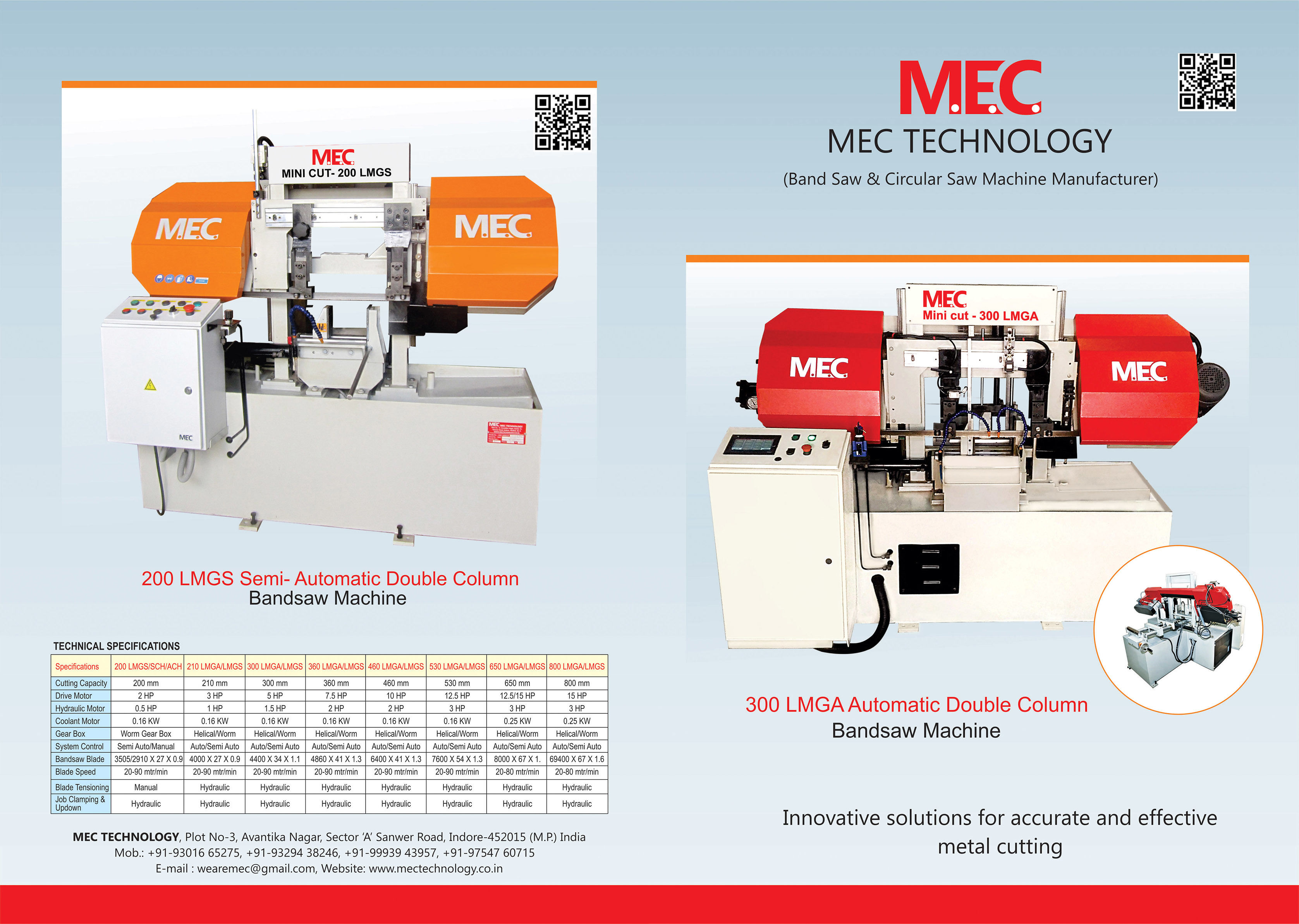 Horizontal Metal Cutting Band Saw Machine