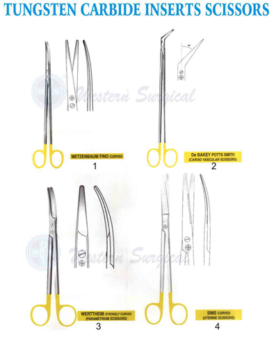 Surgical Use Tungsten Carbide Inserts Scissors