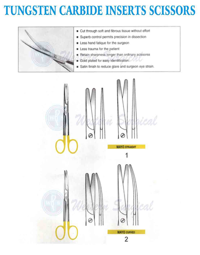 Surgical Tungsten Carbide Inserts Scissors