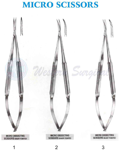 Stainless Steel Micro Scissors - Application: Hospital