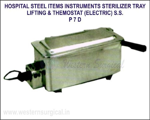Hospital Steel Items - Instruments Sterilizer Tray Lifting & Thermostat (Elletric) S.S By WESTERN SURGICAL