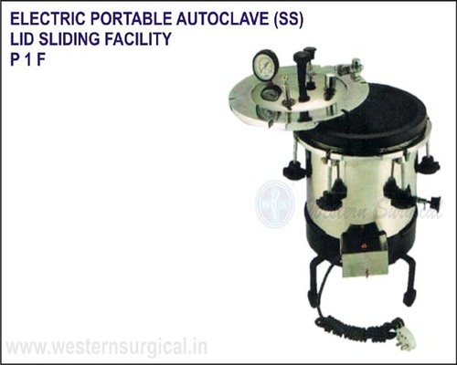 Electric Portable Autoclave (SS) Lid Sliding Facility By WESTERN SURGICAL