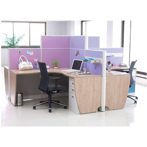 Office Workstation - Prelaminate Particle Board With Access Flap , Modern Modular Components For Reconfigurable Open Office Collection