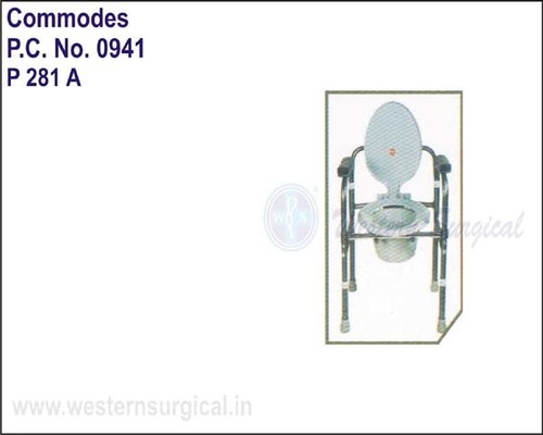 Invalid Folding Commode W/o Castors By WESTERN SURGICAL