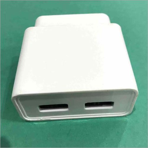 2.4 Amp Double USB Mobile Charger - ABS Material, White Color | Stylish Design, 2 USB Ports, Output 5V DC 2.4A, Travel Wall Charger