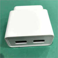 2.4 Amp Double Usb Mobile Charger - Abs Material, White Color | Stylish Design, 2 Usb Ports, Output 5v Dc 2.4a, Travel Wall Charger
