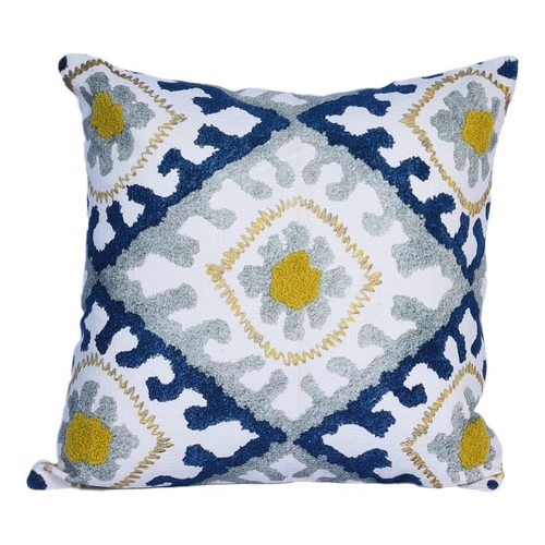Multi Colour Embroidery Cushion - 18x18 Inch, Multi Color