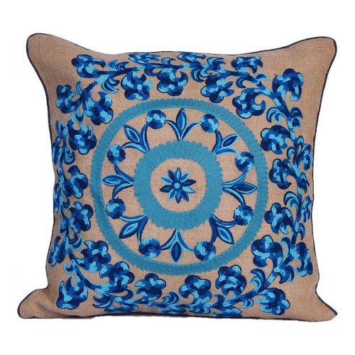 Jute embroidery cushion