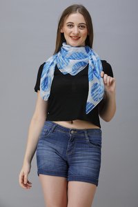Designer Scarves - Multi-color Silk/cotton Blend, 100x180 Cm Length | Digital Print, Medium Length, Suitable For All Seasons, Hand & Machine Washable