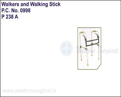 Folding Walker With Lever System For Locking