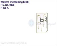 Folding Walker With Lever System For Locking