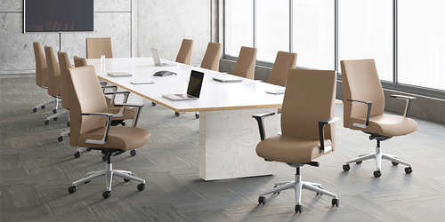 Laminated Conference Table - 25mm to 50mm Rectangular Top | Designer Legs Modern Appearance 1000+ Color Options