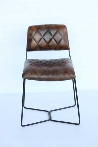 designer iron leather chair