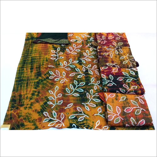 Printed Bandhani Dress Material - Cotton, Multi-Colored | Quick Dry, Stretchable, Tear-Resistant, Suitable for All Seasons