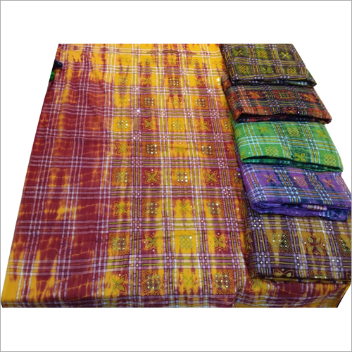 Designer Bandhani Dress Material - Cotton, Available in Various Colors | Printed Pattern, Suitable for All Seasons, Unique Texture