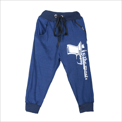 Kids Long Track Pant - Cotton Blend, Size L & XL | Washable, Printed Design, Available in Various Colors for Boys