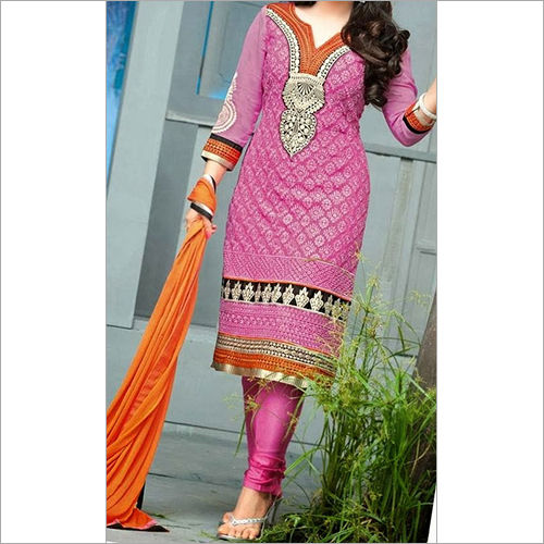 Available In Different Color Pink Churidar Suit