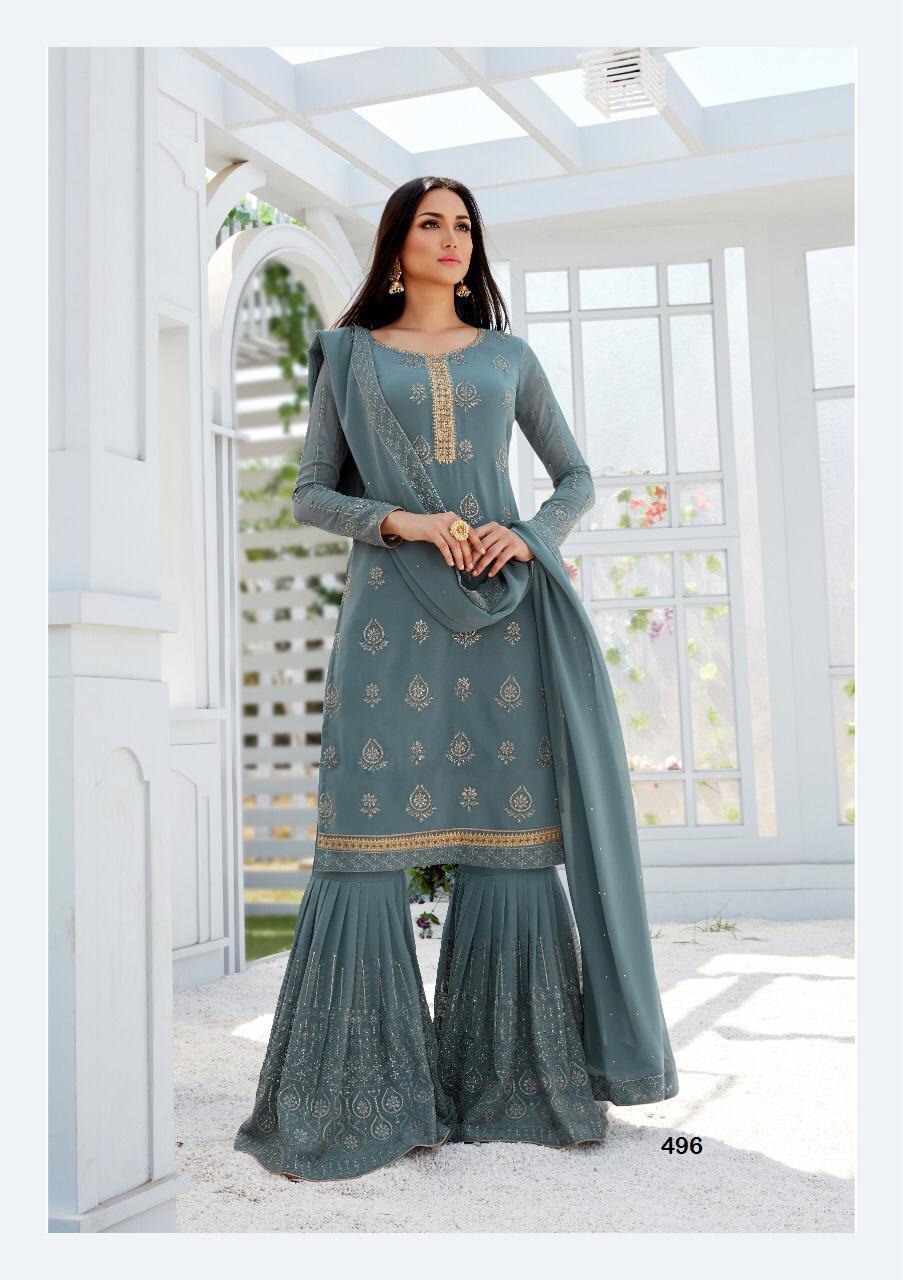 Georgette Embroidered Dress Material