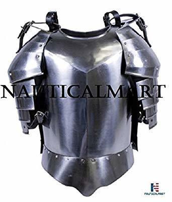 B072BCBD6K  NauticalMart Medieval Times Shoulder Guard Steel Breastplate Warrior Knight Armor