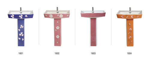 Printed Wash Basin with Pedestal