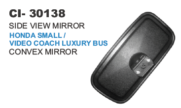 Side View Mirror Honda Small Video Luxury Bus - ABS Plastic 10x5 Inches Black Wide Angle View Durable Design Convex Mirror