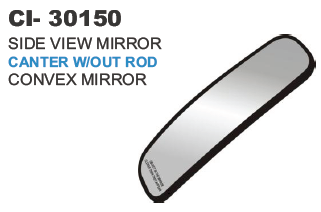 Side View Mirror Canter w/out Rod Convex Mirror - 4 Wheeler Compatibility | Includes Warranty for Reliability and Durability
