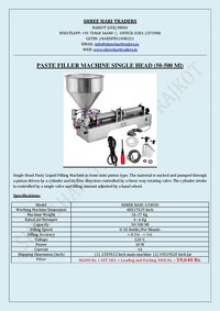 Liquid Paste Filler Machine