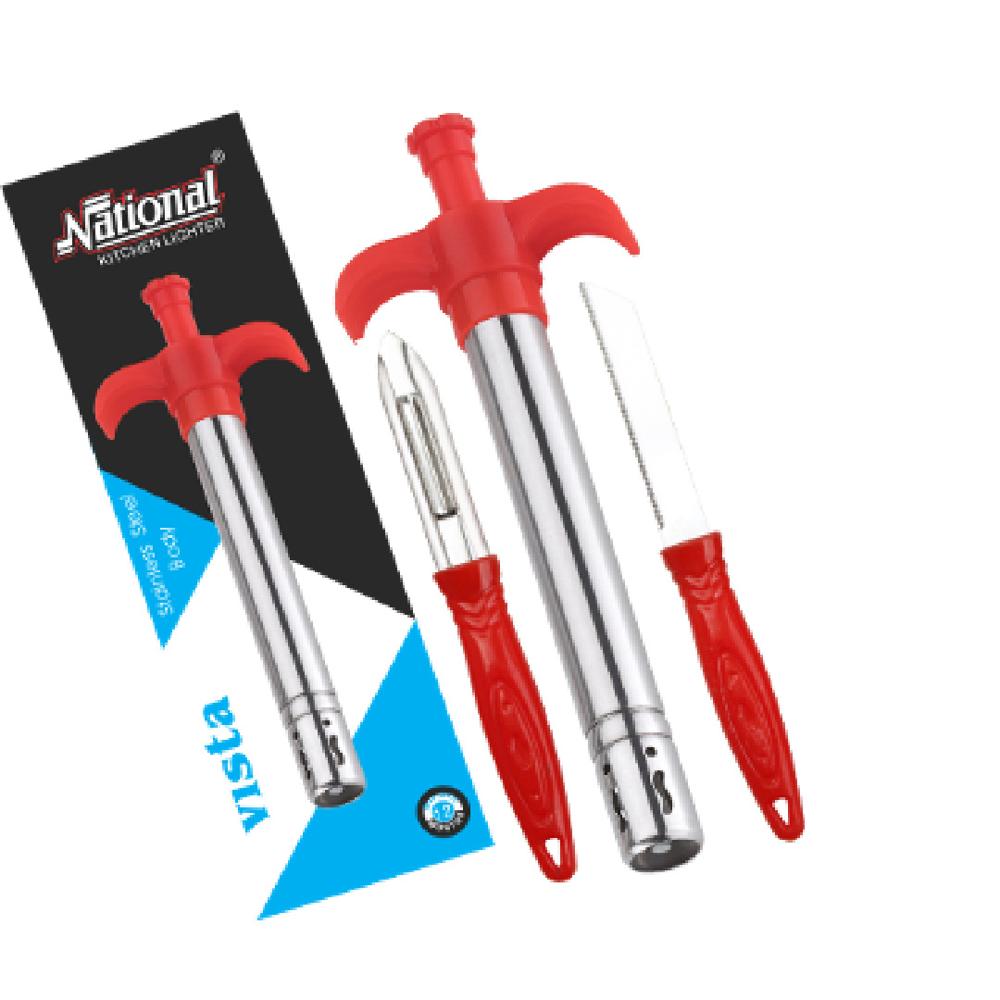Kitchen Gas Lighter, Knife and Peeler Set, 3 Pieces