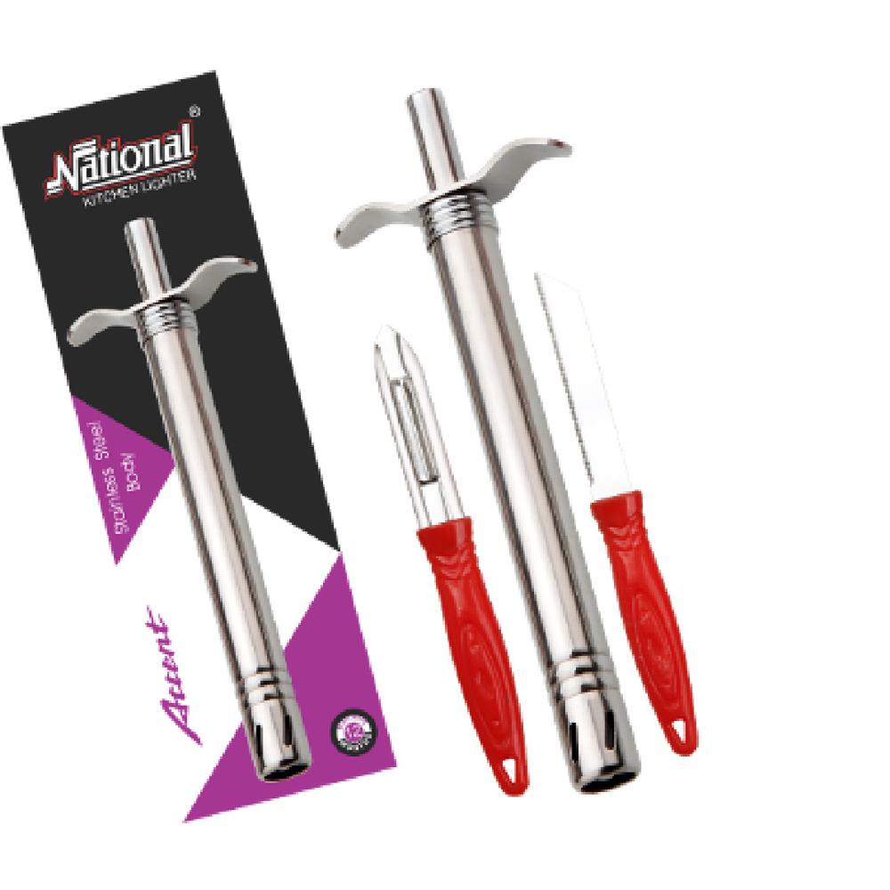Kitchen Gas Lighter, Knife and Peeler Set, 3 टुकड़ाs
