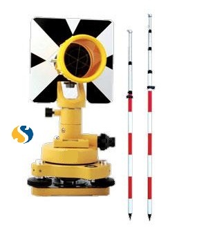 Blue- White Poles And Reflector Prism