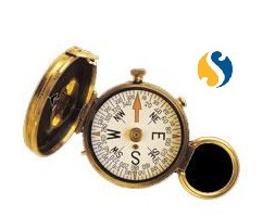 White- Blue Pocket Compass