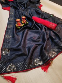 zoya silk saree with shining latkan
