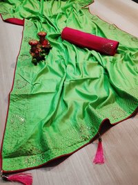 zoya silk saree with shining latkan