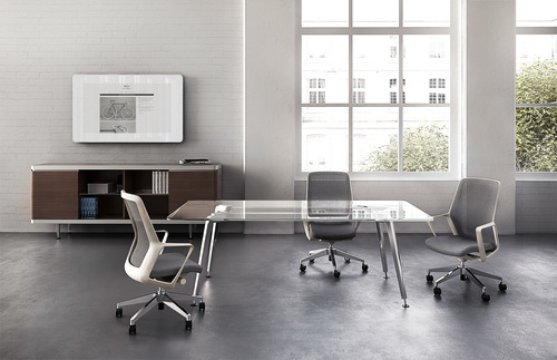 Glass top conference table